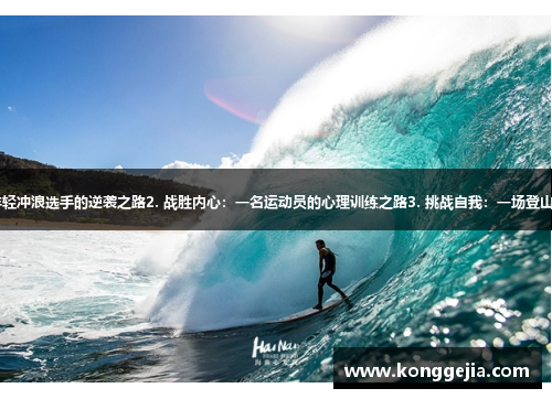 1. 无惧巨浪：一位年轻冲浪选手的逆袭之路2. 战胜内心：一名运动员的心理训练之路3. 挑战自我：一场登山赛事背后的精神力量